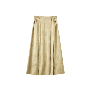 XIANGYING Casual Long Skirt Women's Camel