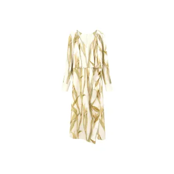 NINE WEST Long-Sleeved Dresses Women's Yellow Flower
