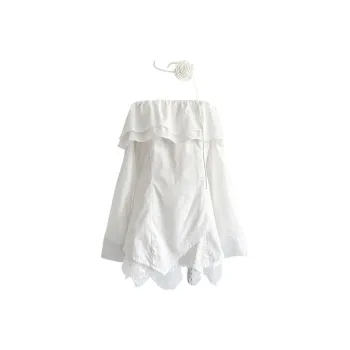 AFGGD Long Sleeved Dress Women's White