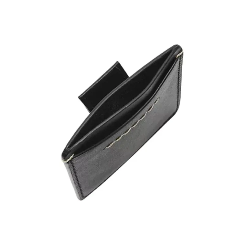 FOSSIL Leather Card Holder Card Holder Unisex Black-3