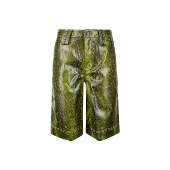 GANNI Denim Shorts Women's Green