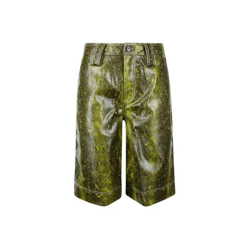 GANNI Denim Shorts Women's Green-0