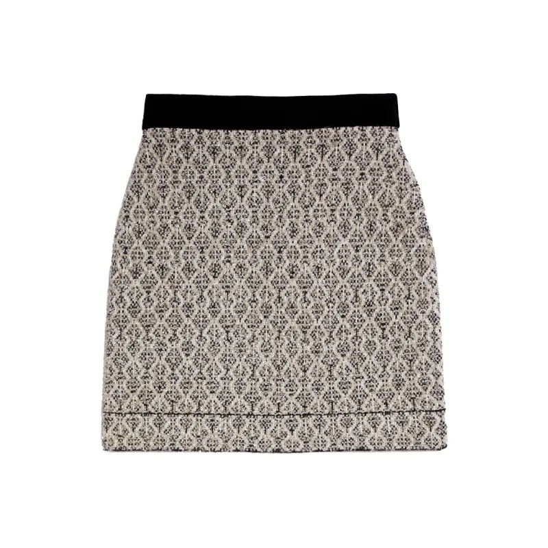 Sandro Casual Short Skirts Women's Black White-0