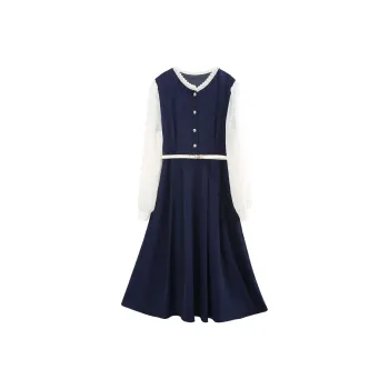 A Paradise For Awakening Long Sleeved Dress Women's Navy Blue