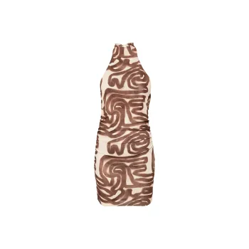 NANUSHKA Graphic-print Halterneck Minidress