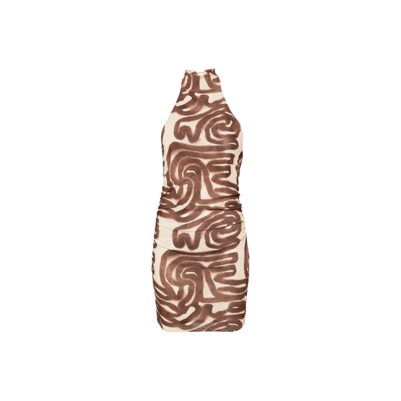 NANUSHKA Graphic-print Halterneck Minidress-0
