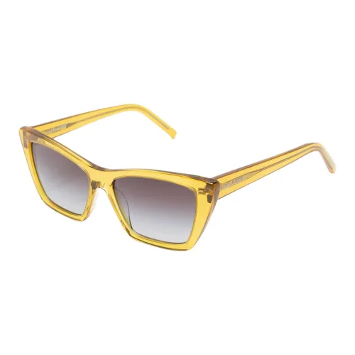 SAINT LAURENT Acetate Irregular Shape Sunglasses Men's Yellow