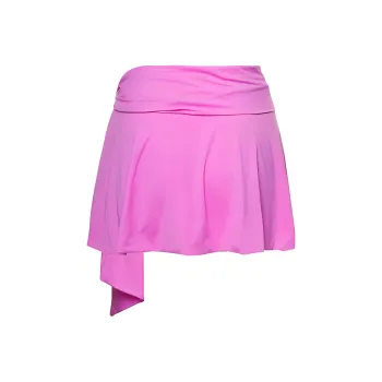 The Attico Logo Rise Asymmetric Hem Mini Skirt
