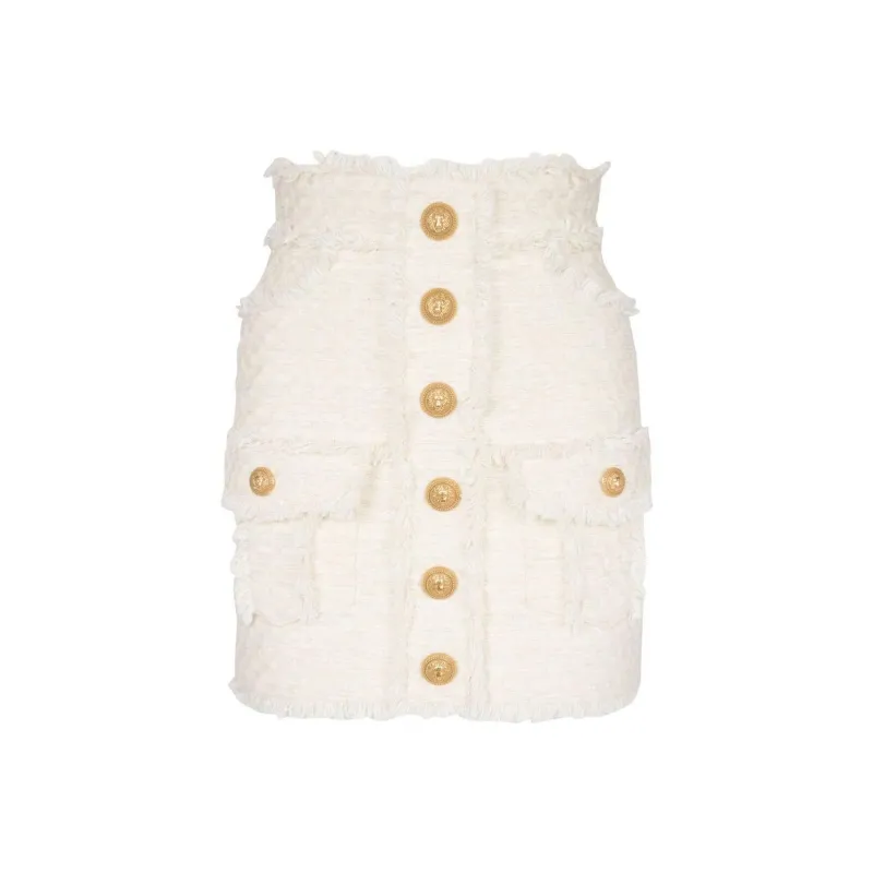 BALMAIN Tweed Mini Skirt-0