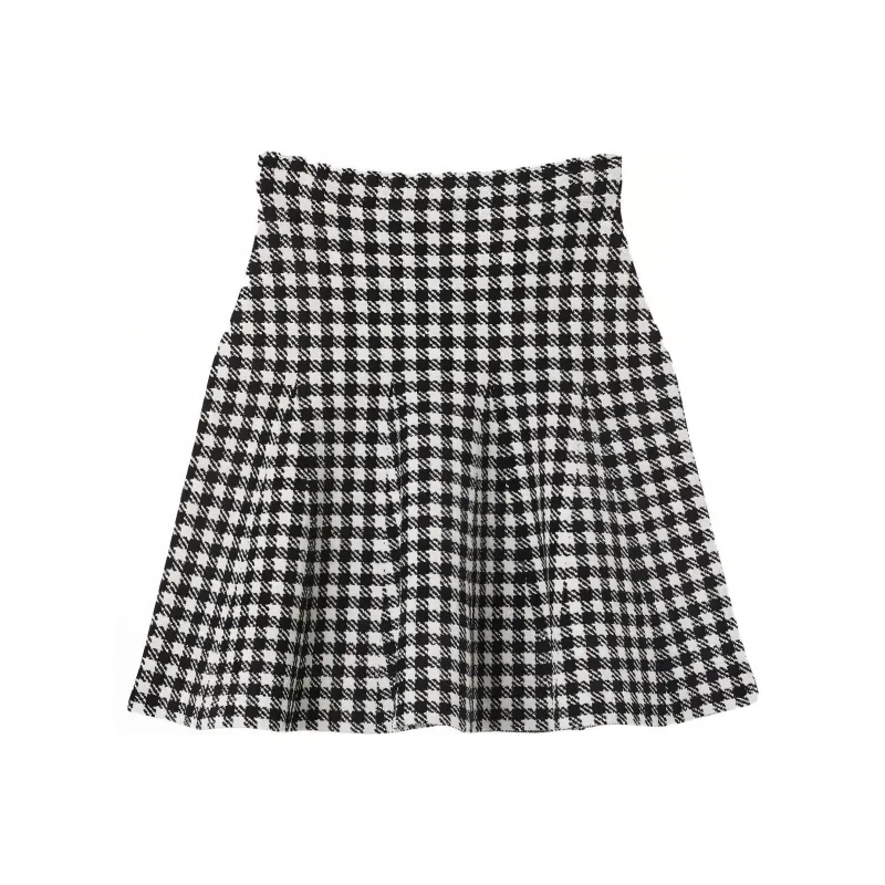 Sandro Houndstooth Flared Miniskirt-0