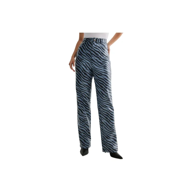 NASTY GAL Blue Zebra Faux Leather Pant Leather Pants Women's Blue-0