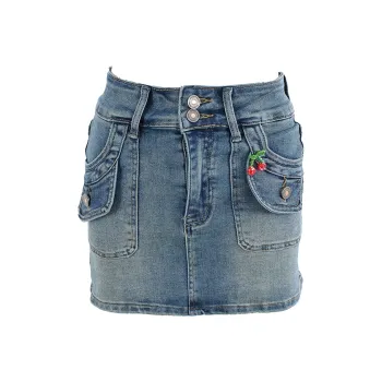 CLOUD SEASON Casual Short Skirts Women's Blue