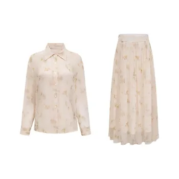 Mrs. Island Song Skirt Set Women's Light Beige Yellow