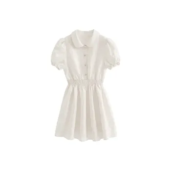 Zukizuki Short Sleeved Dress Women's White