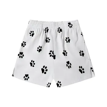 SONDR Casual Shorts Women's White Puppy Footprints