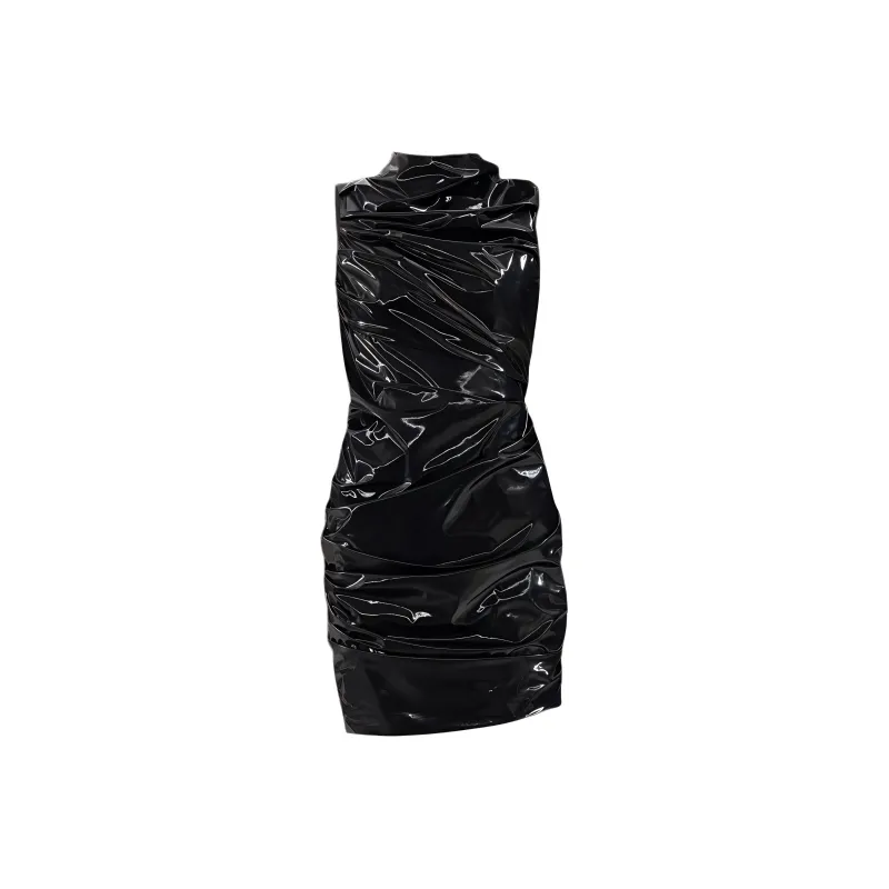 Alexander McQueen Laminated Jersey Mini Dress-0