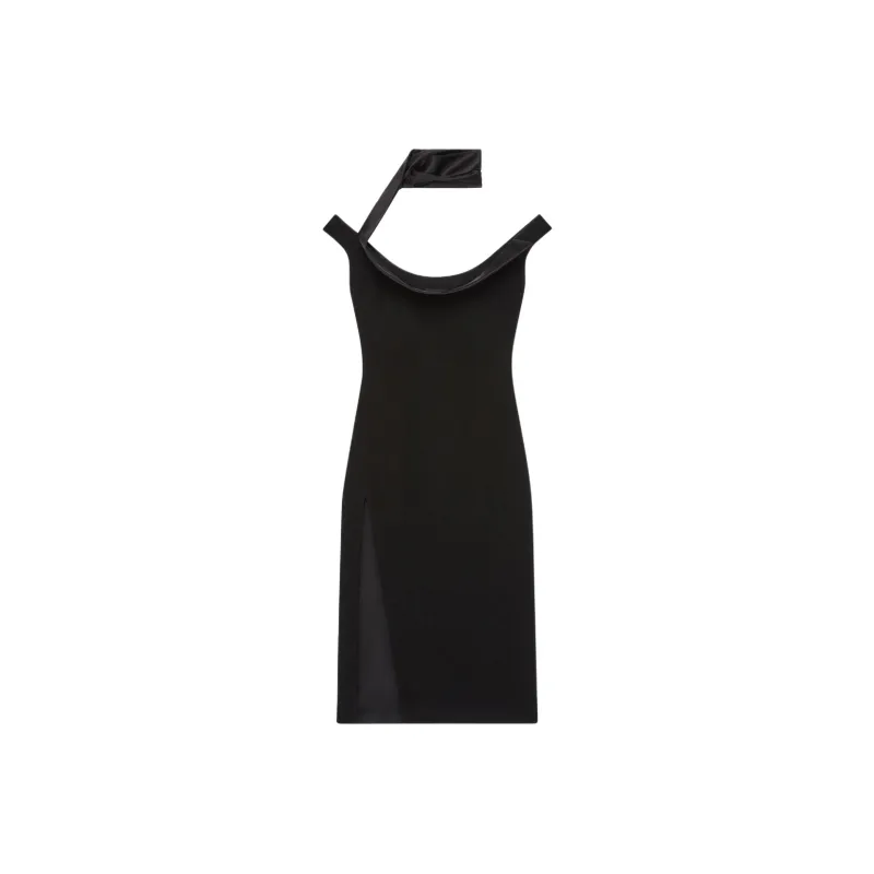Givenchy Swallow Collar Side Slit Midi Dress-0