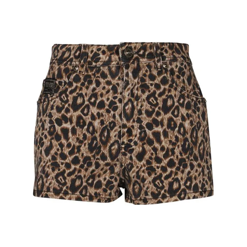 VERSACE Denim Shorts Women's Brown-0