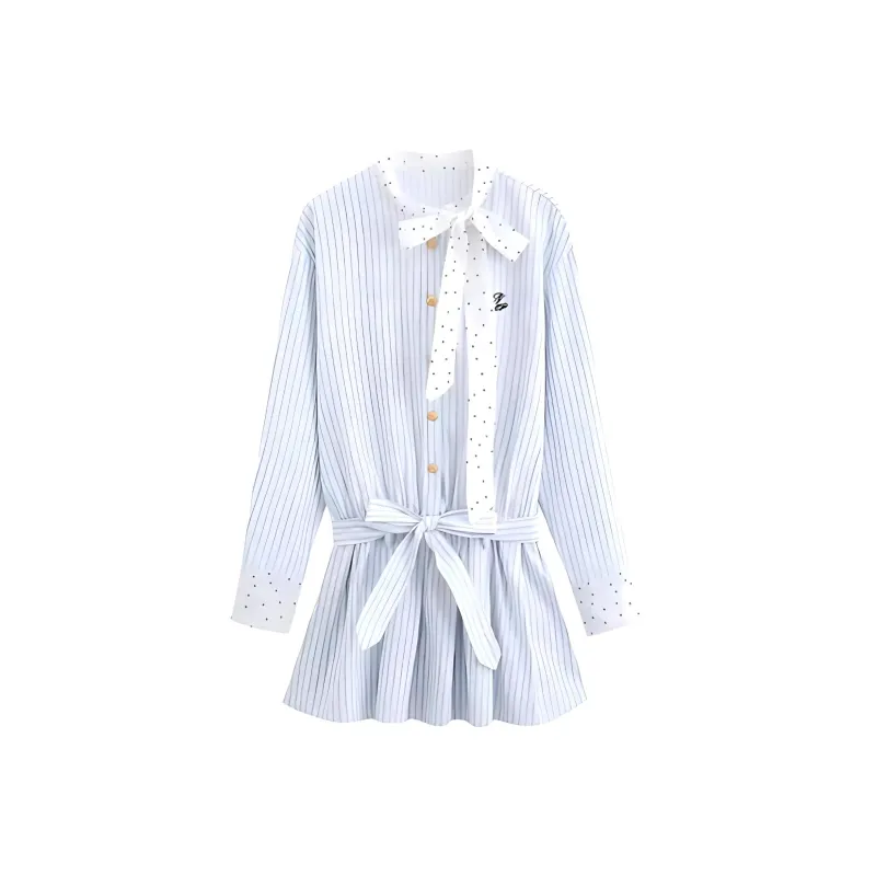 OSQ Long Sleeved Dresses Women's Blue-0