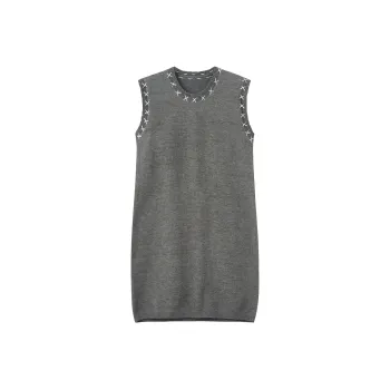 XUANSHU Sleeveless Dress Women's Gray