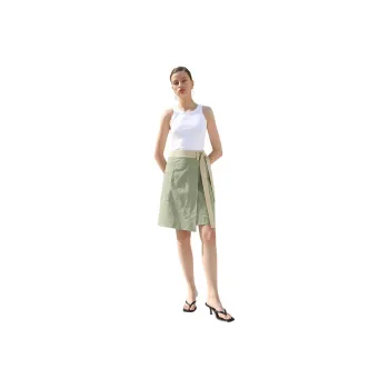 Roselingling Casual Short Skirts Women's Gray Green