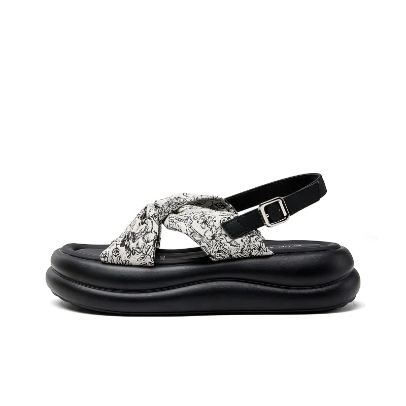 EXULL Q One Strap Sandals Women's Black-0