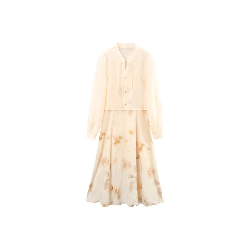 A Paradise For Awakening Skirt Set Women's Apricot-0