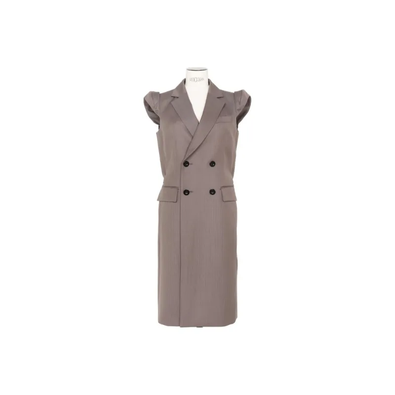 Sacai SS25 Sleeveless Dress Women's Taupe-0