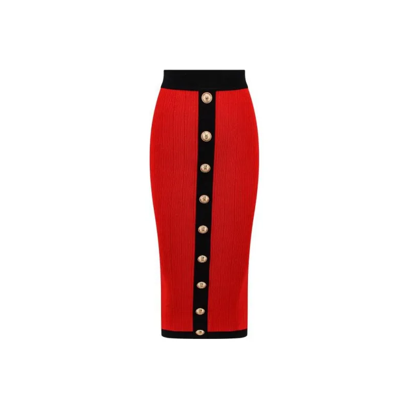 BALMAIN Midi Knit Skirt-0