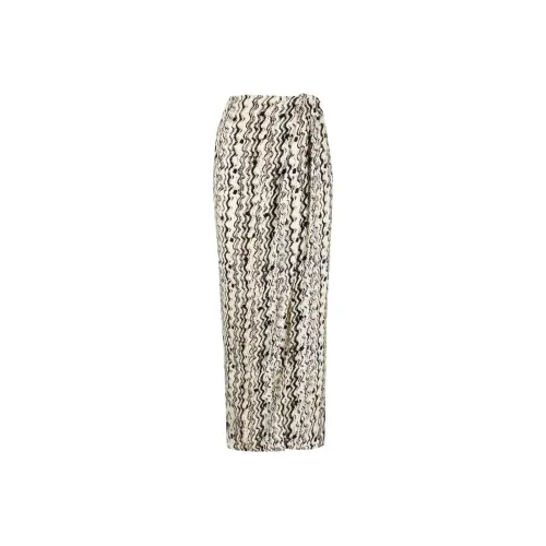 NANUSHKA Optic-wave Draped-front Skirt