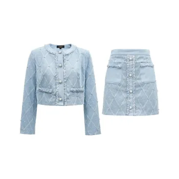 VERO MODA Skirt Set Women's Light Denim Blue