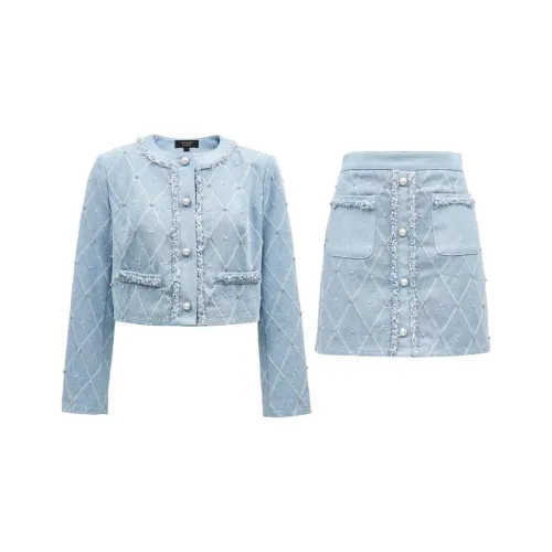 VERO MODA Skirt Set Women's Light Denim Blue