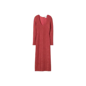 St. John Sequin-embellished V-neck Midi Dress