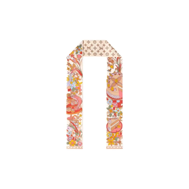 LOUIS VUITTON Mulberry Silk Hair Bands Women's Pink-0