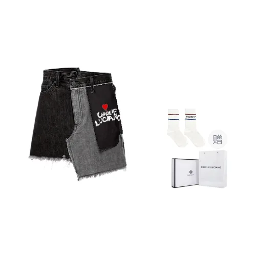 Charlie Luciano Denim Short Skirts Women's Black