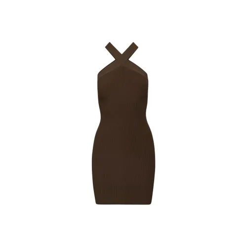 ARITZIA Babaton Sculpt Knit Criss Cross Dress Sleeveless Dress Women's Coffee Bean/Coffee Bean