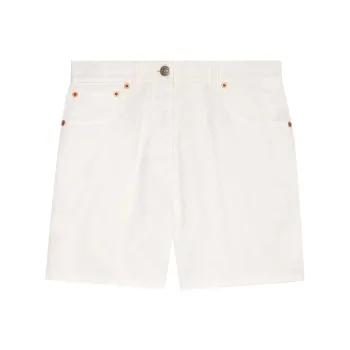 GUCCI FW21 Denim Shorts Women's White