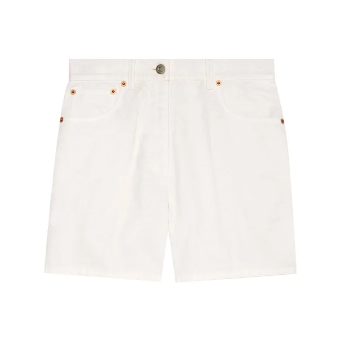GUCCI FW21 Denim Shorts Women's White-0