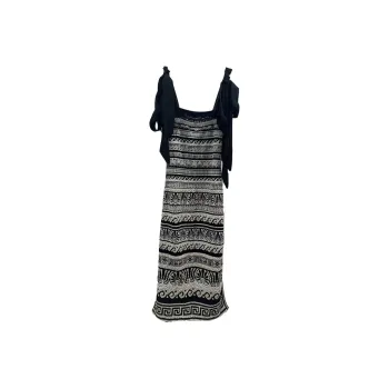 CHANEL Slip Dress Women's Black White