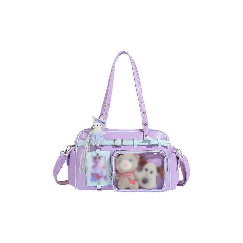 SHORT HAIR GIRL PU Ita Bag Shoulder Bag Women's Multicolor-10