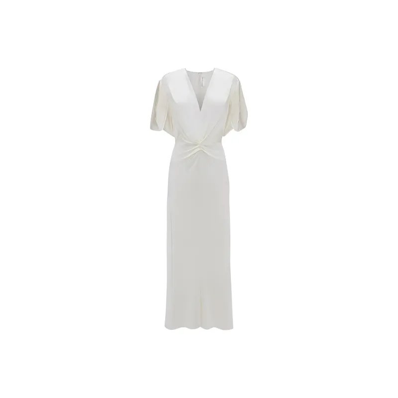 Victoria Beckham Gathered Midi Dress-0