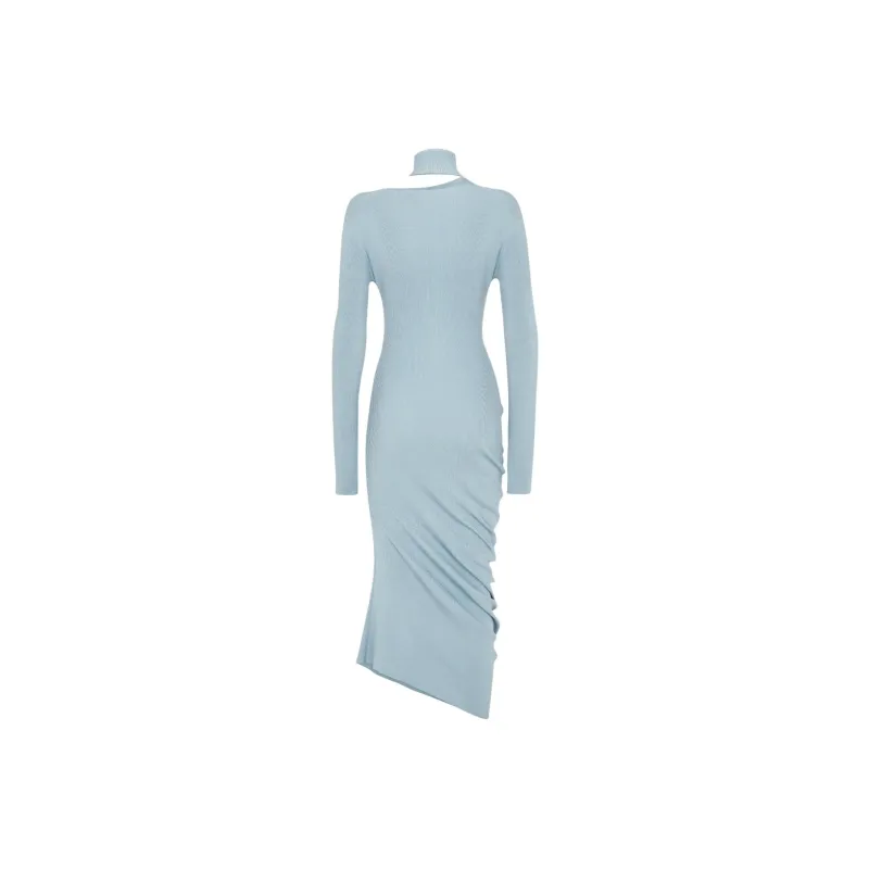FENDI SS24 Long Sleeved Dress Women's Light Blue-0