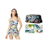 White Swimsuit Bath Towel Swim Bag Set