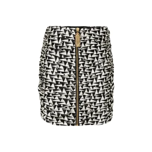 Elisabetta Franchi Graphic Printed Ruched Mini Skirt
