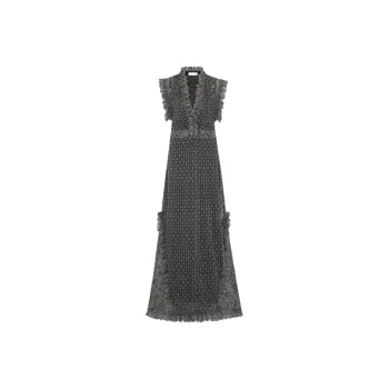 DIOR SS25 Sleeveless Dress Women's Silver Black