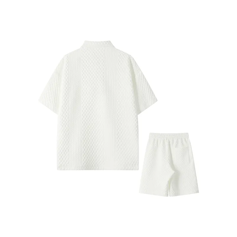 MARK WAFFLE Shirt Matching Set Unisex-1
