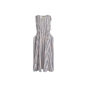 KUOSE Sleeveless Dress Women's Stripes