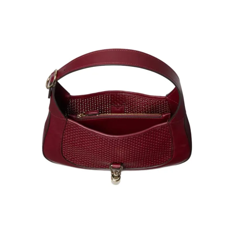 GUCCI Jackie 1961 Leather Handbag, Shoulder Bag Medium Size Women's Red-5