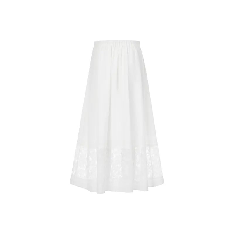 RARE Casual Long Skirts Women's White-1