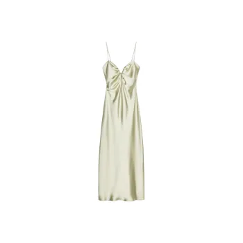 ZARA Slip Dress Women's Yellow Green